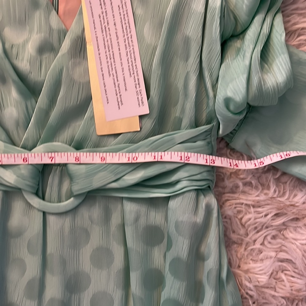 PatBO Polka Dot Satin Belted Midi Dress - Picture 11 of 13
